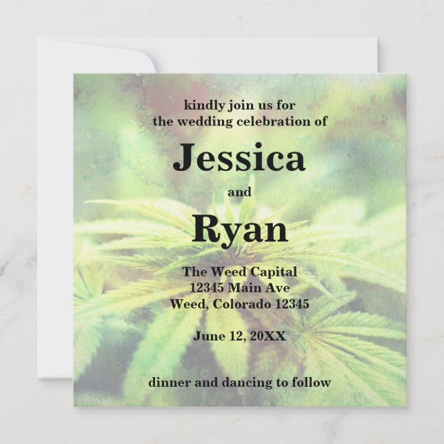 Invitation Conception Mariage de mauvaises herbes non traditi (Devant)