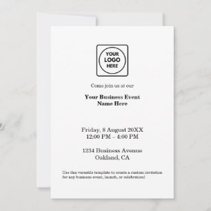 Invitation Conception minimaliste blanche Entreprise person