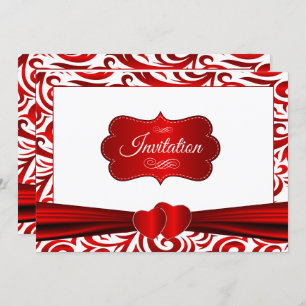 Invitation Conception Motif Verder Rouge et Blanc