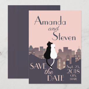 Invitation Conception orientée de mariage de chat