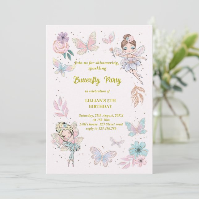 Invitation Conception papillon (Debout devant)