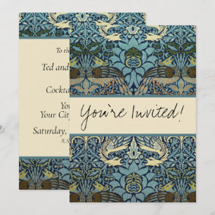 Invitation Conception tissée de paon et de dragon de William