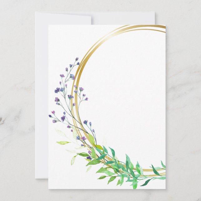 Invitation Conception vierge avec fleurs bleues en spray (Devant)