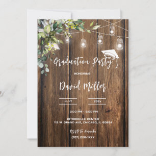 Invitation Conceptions de remise de diplômes rustiques person