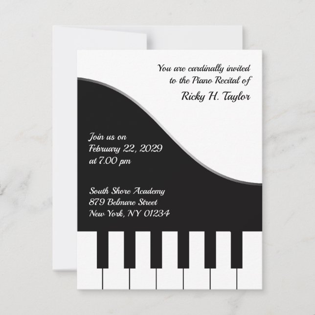 Invitation Concert de piano (Devant)