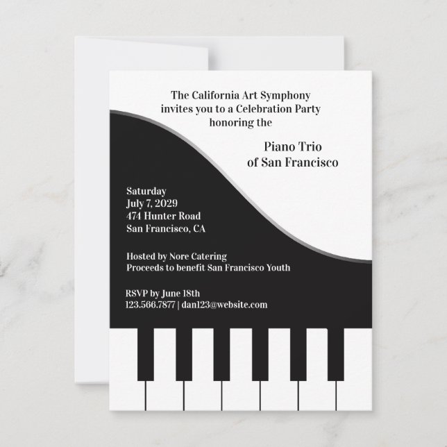 Invitation Concert de piano (Devant)