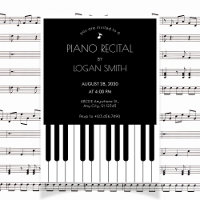 Concert de piano musical noir et blanc