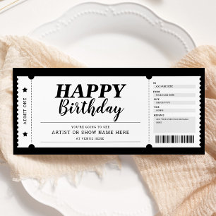 Invitation Concert Event Show Billet cadeau N'importe quelle 