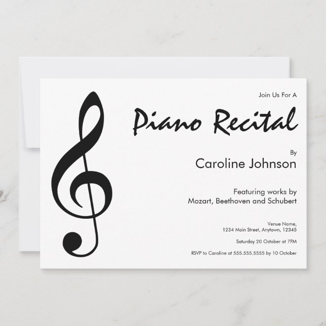 Invitation Concert moderne élégant de considérant de musique (Devant)