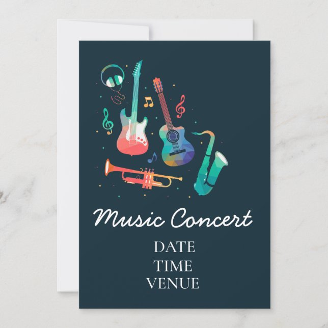 Invitation Concert musical pour enfants ou spectacles d'étudi (Devant)