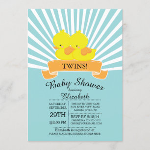 Invitation Concours de canard en caoutchouc moderne Twin Baby