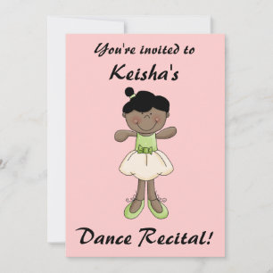 Invitation Concours de danse - Petite fille/rose