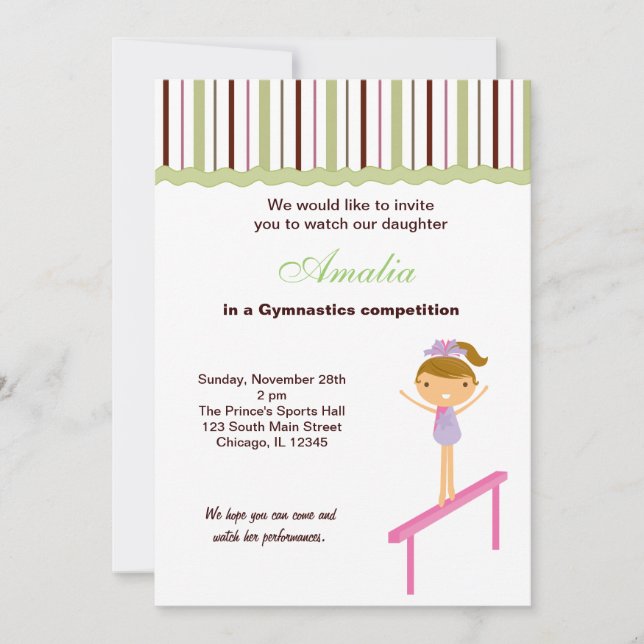 Invitation Concours de gymnastique (Devant)