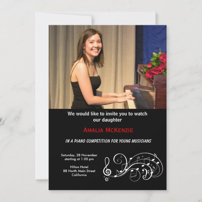 Invitation Concours de piano (Devant)