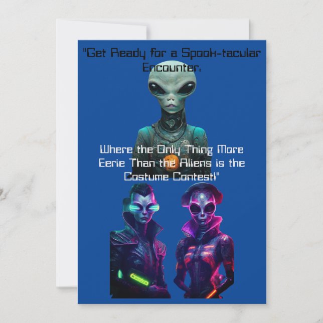 Invitation Concours de tenue Alien d'Halloween pour adultes (Devant)