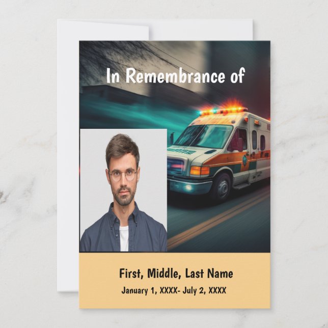 Invitation Conducteur du préposé aux ambulances pour Invitati (Devant)