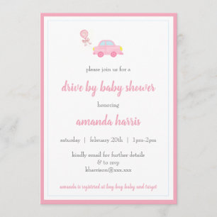 Invitation conduire par baby shower fille