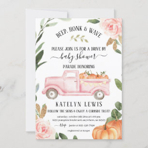 Invitation Conduire par Citrouille Girl Baby shower Invitatio