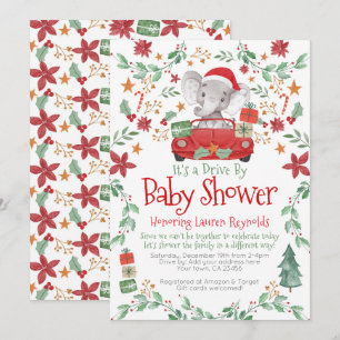 Invitation Conduite des éléphants de Noël par Baby shower Inv
