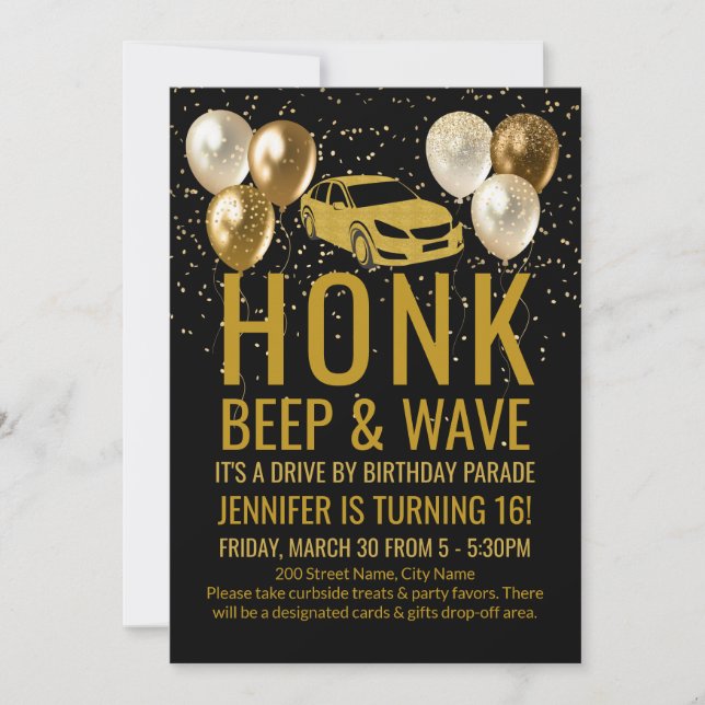 Invitation Conduite par Anniversaire (Devant)