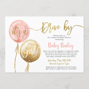 Invitation Conduite par Baby shower fille