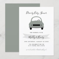 Conduite par baby shower garçon neutre gris vert