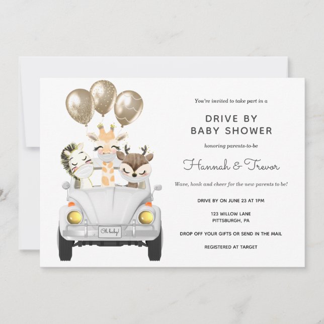 Invitation Conduite par Baby shower Parade (Devant)