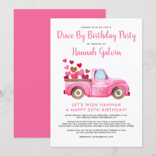 Invitation Conduite par fête d'anniversaire Trucload of Heart