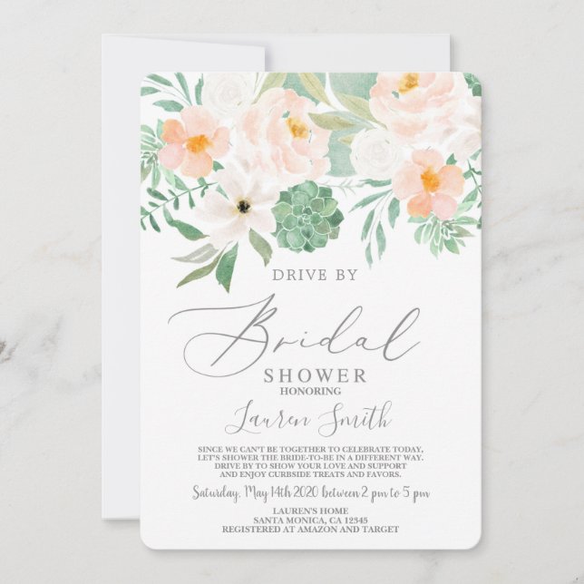 Invitation Conduite par Fête de l'mariée Succulente (Devant)