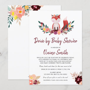 Invitation Conduite Par Rustic Fox Baby shower neutre genre