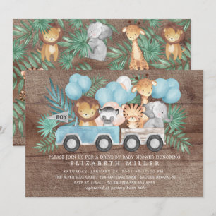 Invitation Conduite Rustique Par Jungle Animaux Baby shower G