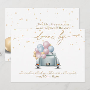 Invitation Conduite Surprise Par Gold Baby shower Parade