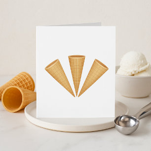 Invitation Cône de glace triple gaufre dessert d'été