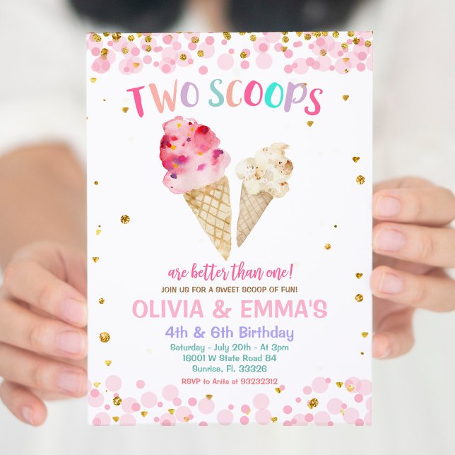 Invitation Cone Ice Cream Joint Anniversaire Partie Invitatio (Créateur téléchargé)