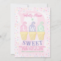 Cones de crème glacée Saupoudrer Pastel Rose 2e an