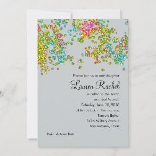 Invitation Confetti bat mitzvah Glitterie