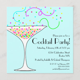 Invitation Confetti Cocktail Party