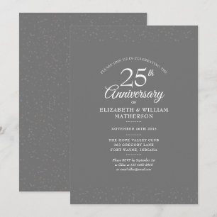 Invitation Confetti de stardust argenté pour les 25 ans de ma