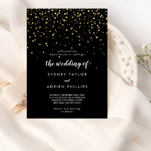 Invitation Confetti d'or   Black Le Mariage De L'Invitation