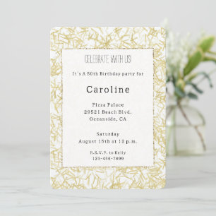 Invitation Confetti d'or blanc 50e anniversaire