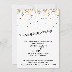Invitation Confetti d'or Mariage repoussé et script de coeur