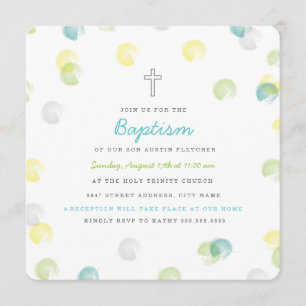 Invitation Confetti Dot Baptême