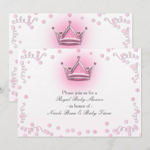 Invitation Confetti du Parti de la Couronne rose e