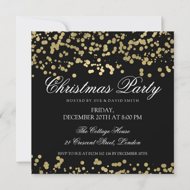 Invitation Confetti Gold Foil (Devant)