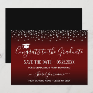Invitation Confetti Graduation Party Enregistrer la date Invi