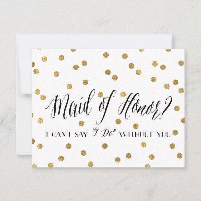 Invitation Confetti Maid Of Honor | Bridesmaid (Devant)