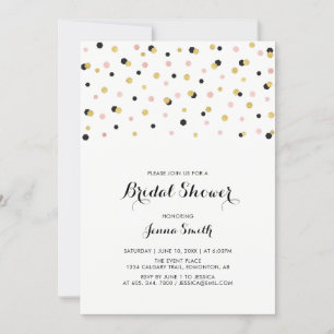 Invitation Confetti Mariage simple et moderne Fête des mariée