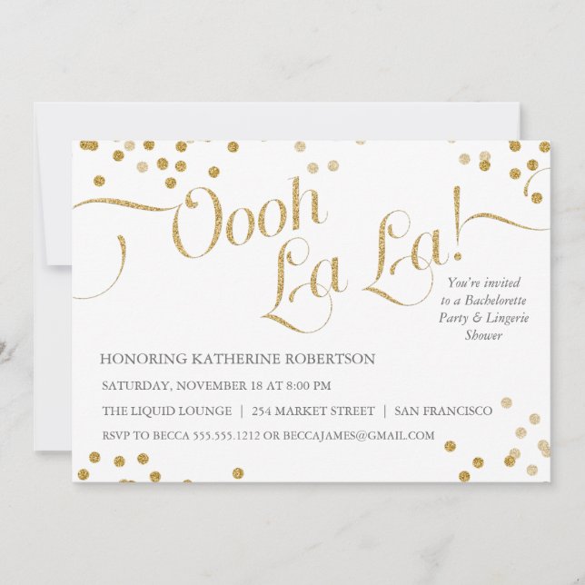 Invitation Confetti Oooh La La Party (Devant)