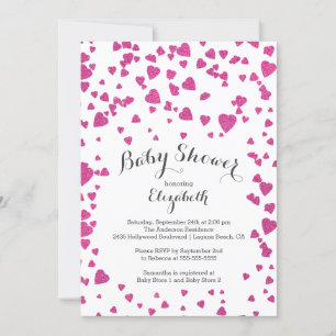 Invitation Confetti Parties scintillant Baby shower cardiaque