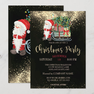 Invitation Confetti, Santa Claus, Sleigh Christmas Company